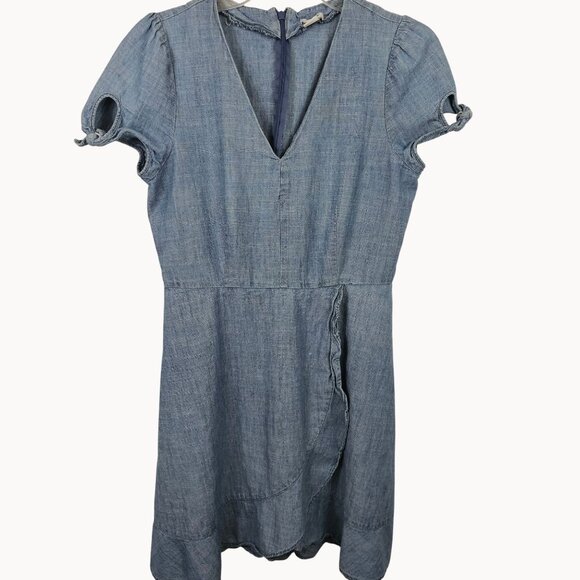 Y2K Denim Jean Normcore School Office Work Wear Casual T-Shirt Dress J.Crew 6 - Picture 1 of 16